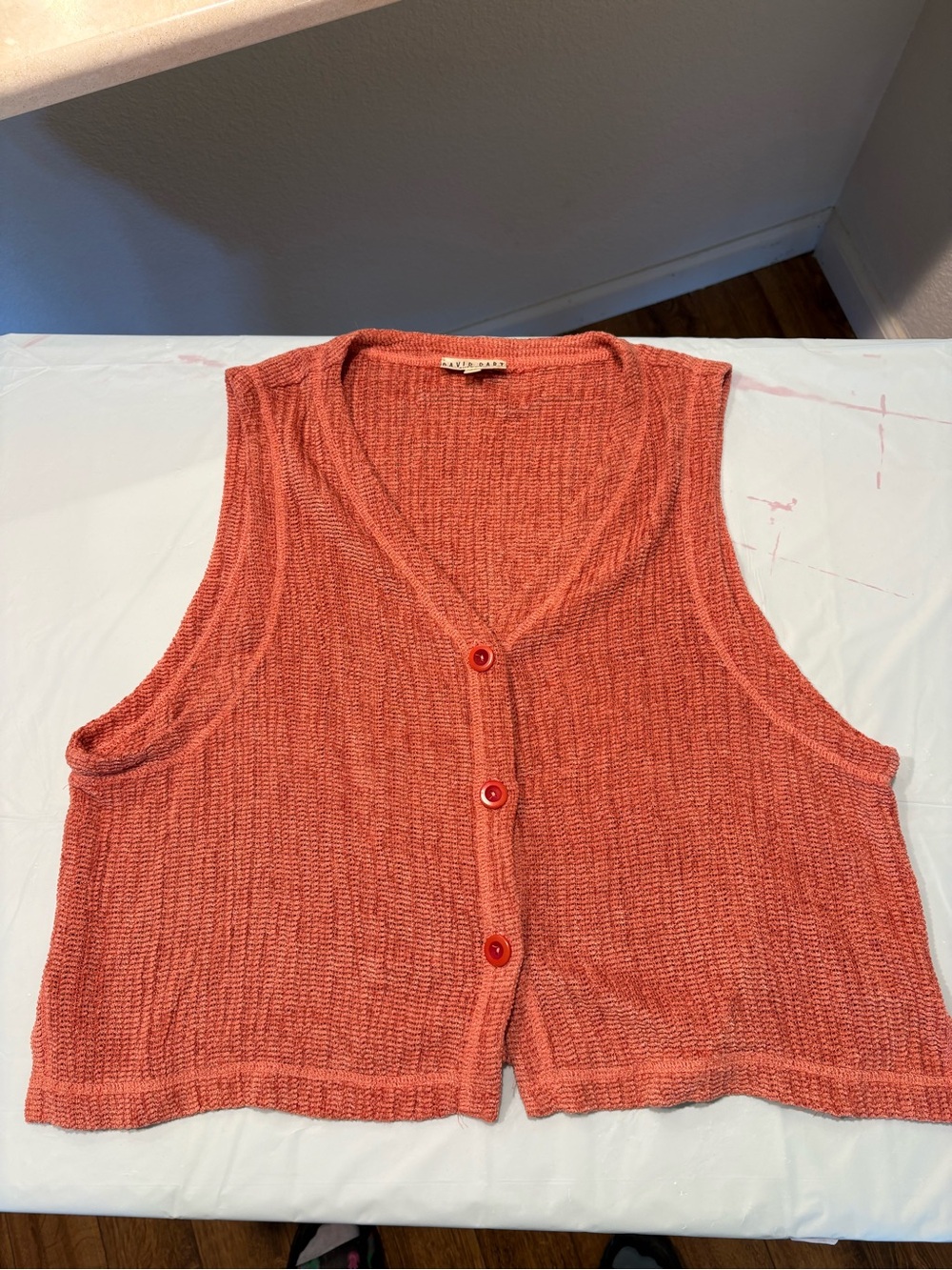 Coral Knit Button-Front Sleeveless Vest - Women
